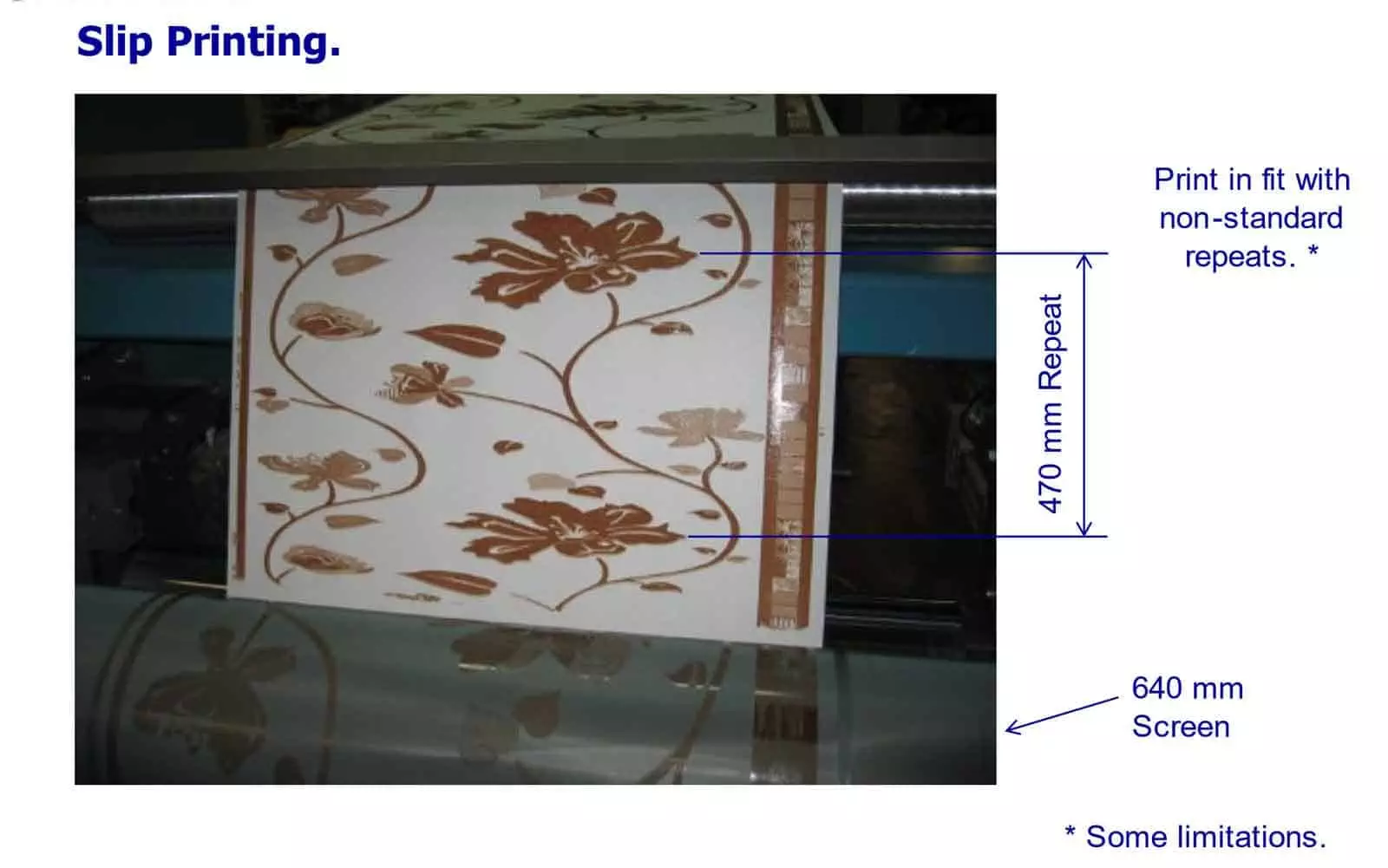 Slip printing for rotary screen